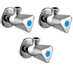 Senkiddpro Triangle Stainless Steel Chrome Finish Wall Mounted Angle Cock (Pack of 3)