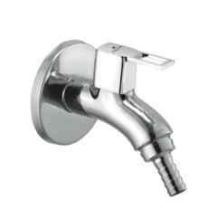Cliquin Desire Square Cut Brass Silver Chrome Wall Mounted Nozzle Bib Cock for Washing Machine, Garden & Outdoor Use