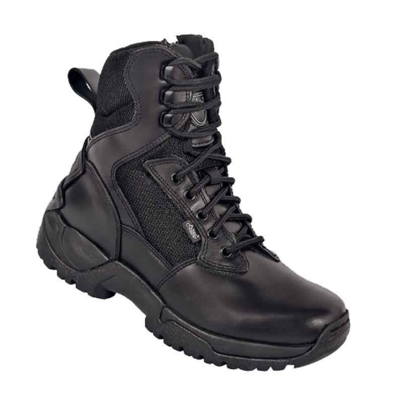 Allen Cooper AC6053 Leather Thermoplastic Toe Black Zipper Combat Boot, Size: 5