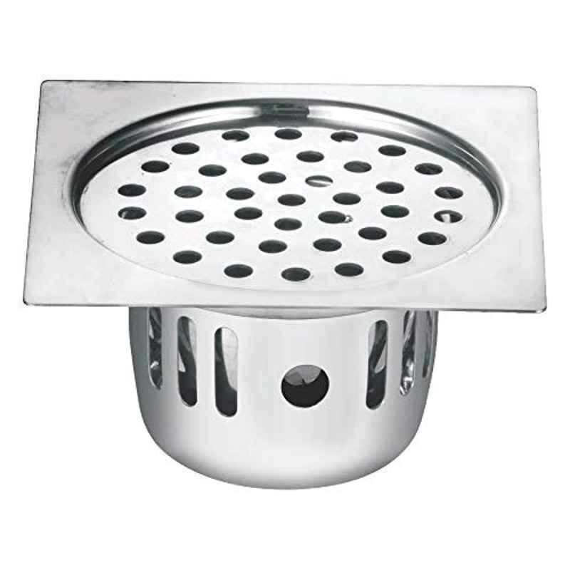 Oleanna CT-103 Stainless Steel Silver Chrome Finish Anti Cockroach Trap Round Floor Drain