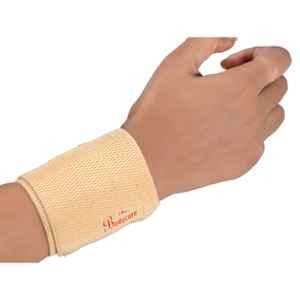 Bodycare Cotton & Elastic Beige Wrist Binder with Double Lock, RP-3417, Size: M