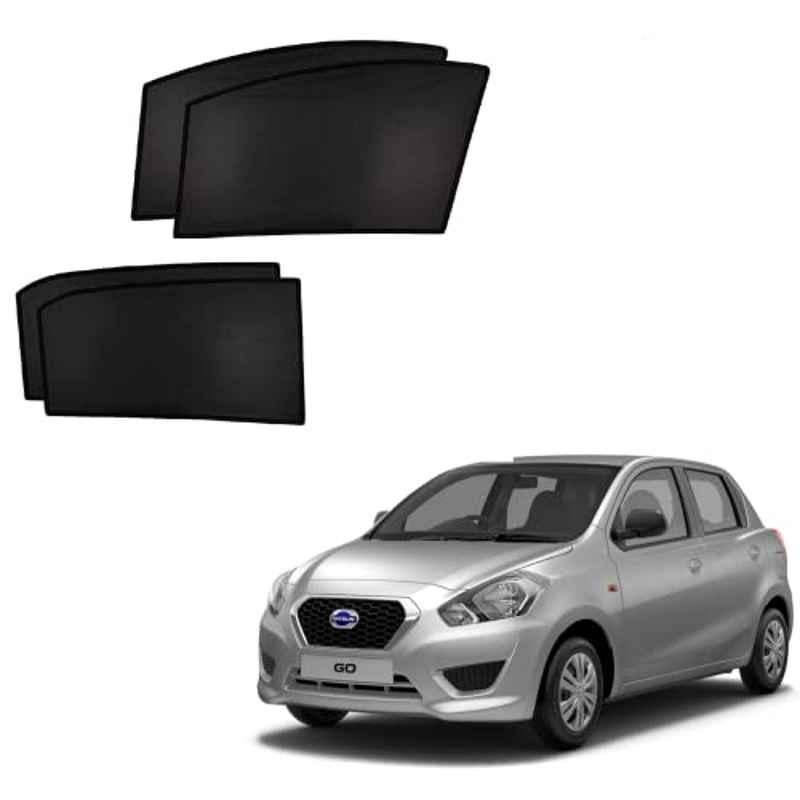 Kozdiko 4 Pcs Custom Fit Non Magnetic Curtains Mesh Car Sun Shade Set for Datsun Go