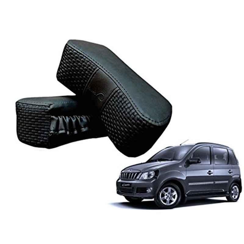 Kozdiko 2 Pcs Memory Foam Black Luxurious Neck Rest Set for Mahindra Quanto, koz_30244