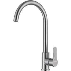 Fossa Stainless Steel Silver High Pressure Kitchen Sink Faucet with High Spout
