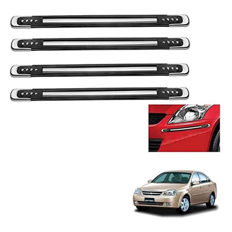 Kozdiko 4 Pcs Black Designer Car Bumper Protector Guard Set for Chevrolet Optra
