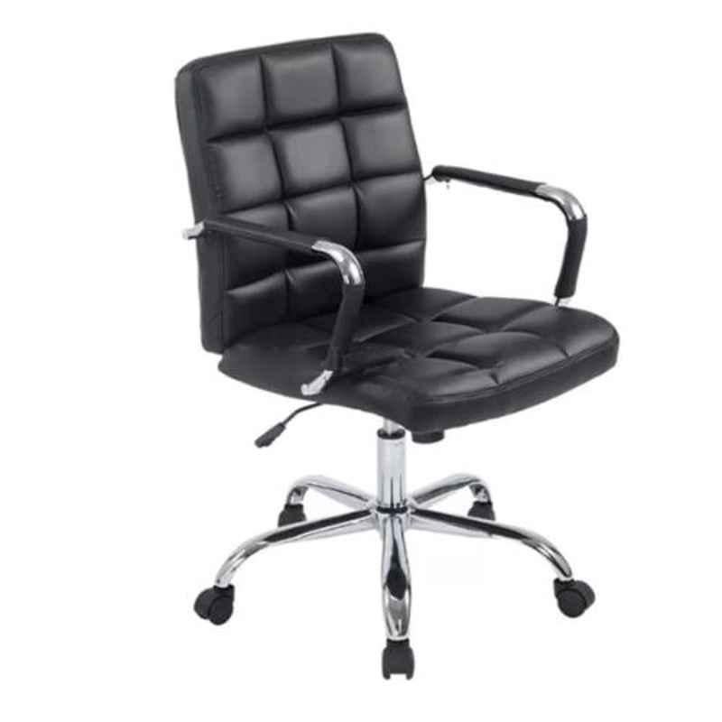 Modern India Leatherette Black High Back Office Chair, MI254 (Pack of 2)