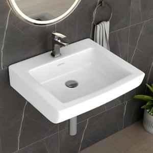 Plantex Laric Ceramic White Wall Hung Wash Basin for Bathroom, APS-995