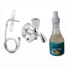 Fastgear Stainless Steel Silver Chrome Finish Bathroom Faucet Set, FG943
