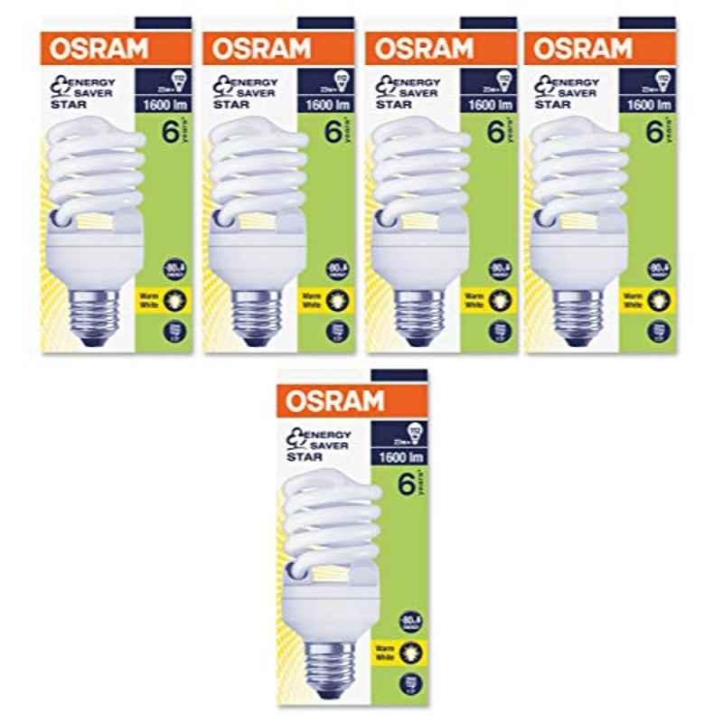 Osram Duluxstar 23W 1600lm Warm White Mini Twist CFL Bulb (Pack of 5)