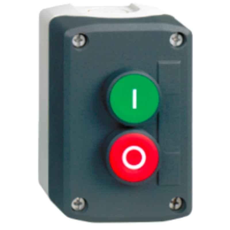 Schneider Harmony 600V Plastic Dark Grey Control Station with 1 Green & Red Spring Return Push Buttons, XALD214