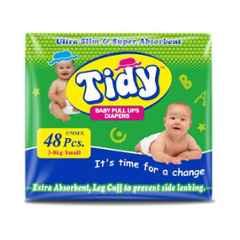 Tidy 48 Pcs Small Non-Woven Ultra Soft Baby Diapers, TBDP-S-4 (Pack of 4)
