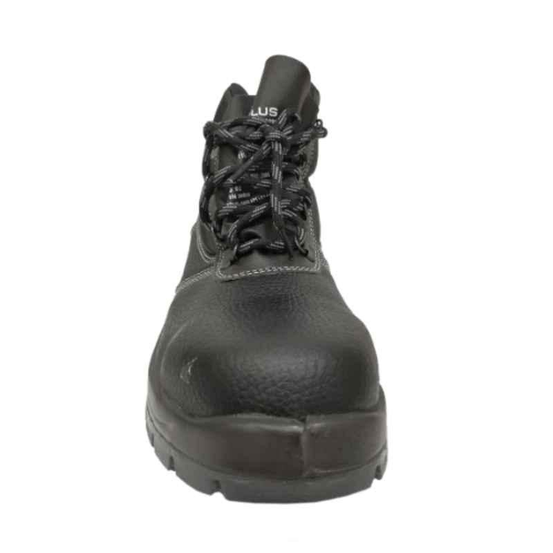 Deltaplus Jumper Leather Steel Toe Dual Density Black Safety Shoes, S3, Size: 47