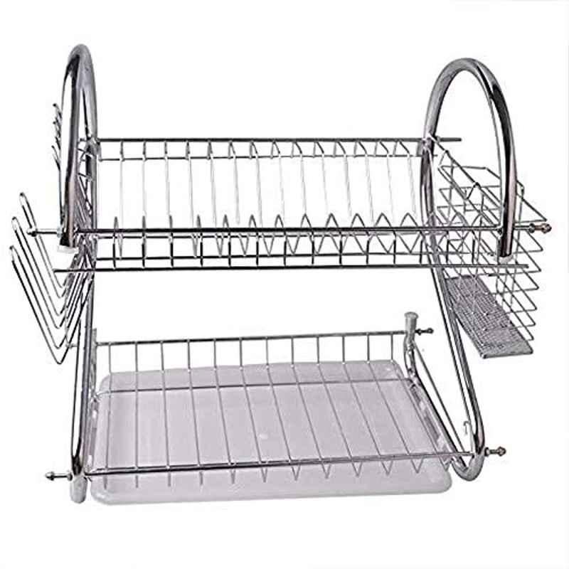 Rubik 2 Tier Stainless Steel Silver Dish Rack, NW-30265