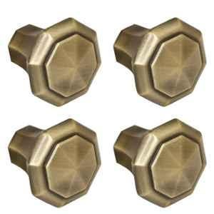 Plantex Knobs for Drawer/Octagon Shape Drawer Knobs/Knobs for Cabinets/Pull-Push Knobs for Kitchen/Bedroom Drawer (Pack of 4) DTK-302, Antique Brass