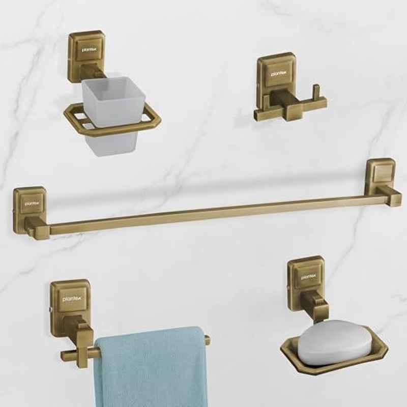 Plantex Darcy 5 Pcs Stainless Steel Black Powder Coated Bathroom Accessories Set