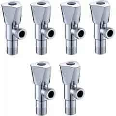 Senkiddpro Triangle Brass Chrome Finish Wall Mounted Angle Wall Cock (Pack of 6)