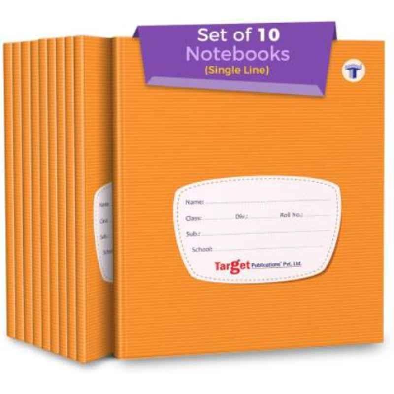Target Publications Regular 172 Pages Brown Ruled Single Line Notebook (Pack of 10)