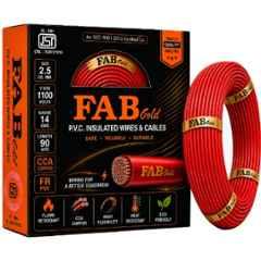 Fabgold 2.5 Sqmm Red FR PVC Multi Strand Electrical Wire, FABGOLD19, Length: 90m
