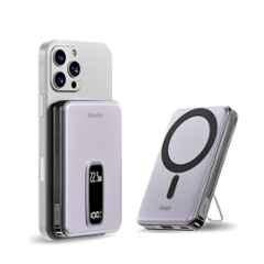 Foxin Mag One 22.5W 10000mAh Meteor Grey Wireless Fast Charging Power Bank with Metal Stand, Wireless Charging & 6 Months Warranty