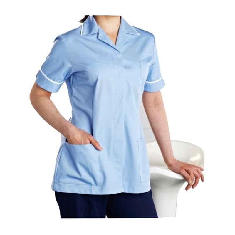 Superb Uniforms Polyester & Viscose Sky Blue Healthcare Tunic Set for Women, SUW/Sbu/MT18, Size: XL