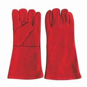 SSWW Red Leather Soft Wielding Plain Hand Gloves (Pack of 120)