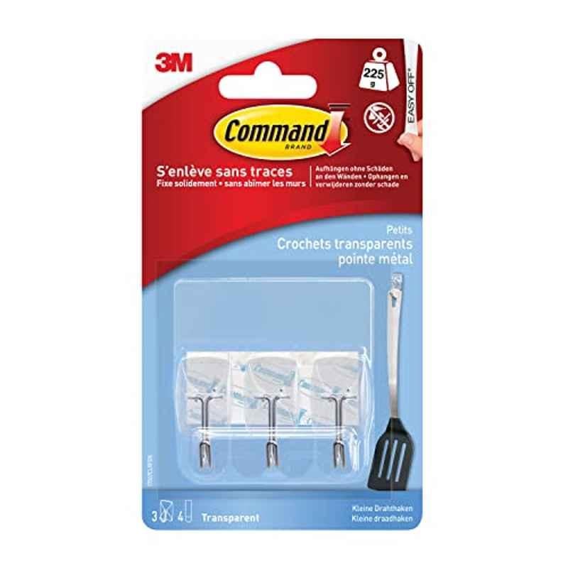 Command Mini Plastic Transparent Hook, 17067CLR