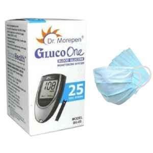 Dr Morepen Dr. Morepen BG 03 Gluco One (25 Strips) with Free 50Pcs 3 Ply Face Mask