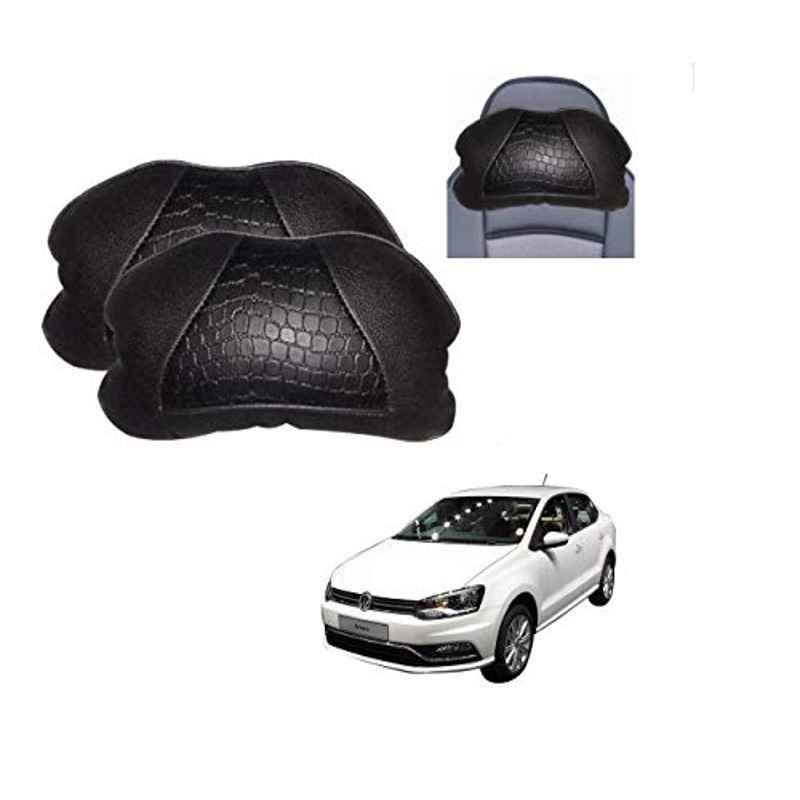 Kozdiko 2 Pcs Black Neck Rest Cushion Pillow Set for Volkswagen Ameo