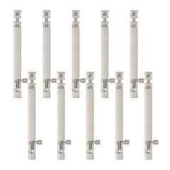 Atom 10 inch Aluminium Satin Finish Heavy Duty Joint-Less Tower Bolt, TB002-10 inch-SS-110 (Pack of 10)