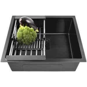 Fossa 18x16x9 inch Stainless Steel SS304 Matt Finish Black Single Bowl Kitchen Sink, FHS-01