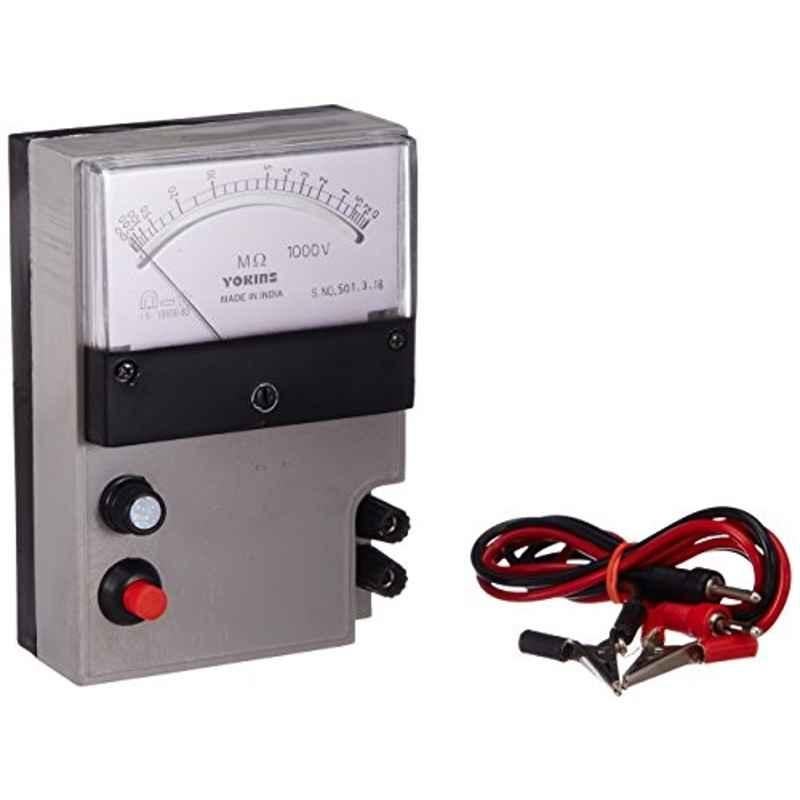 Yokins 1000V 200 Mohms ABS Analog Megger Insulation Tester with Battery & Leads, BA-1002