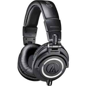 Audio Technica Black Wired Over Ear Headphones without Mic, AUD ATHM50X