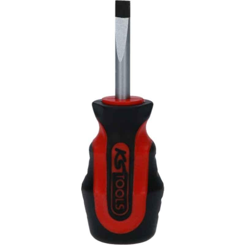 KS Tools Ergotorque Plus 6mm CrV Stubby Screwdriver for Slotted Screws, 159.1001