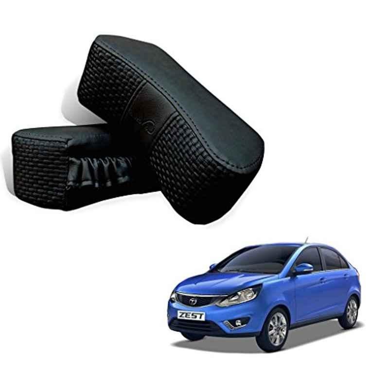 Kozdiko 2 Pcs Memory Foam Black Car Vastra Neck Rest Cushion Set for Tata Zest, koz_5319