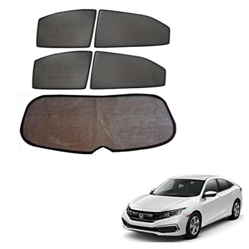 Kozdiko 5 Pcs Mesh Black Fixed Window & Rear Sun Shades Set for Hyundai Civic 2019