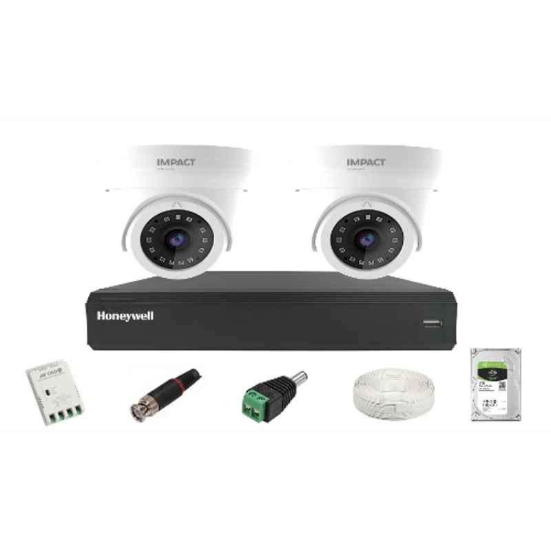 Impact by Honeywell 2MP CCTV Kit with 2 Dome Camera, 4CH AHD DVR, 1TB Hard Disk & All Accessories, I-MKIT4CH-4