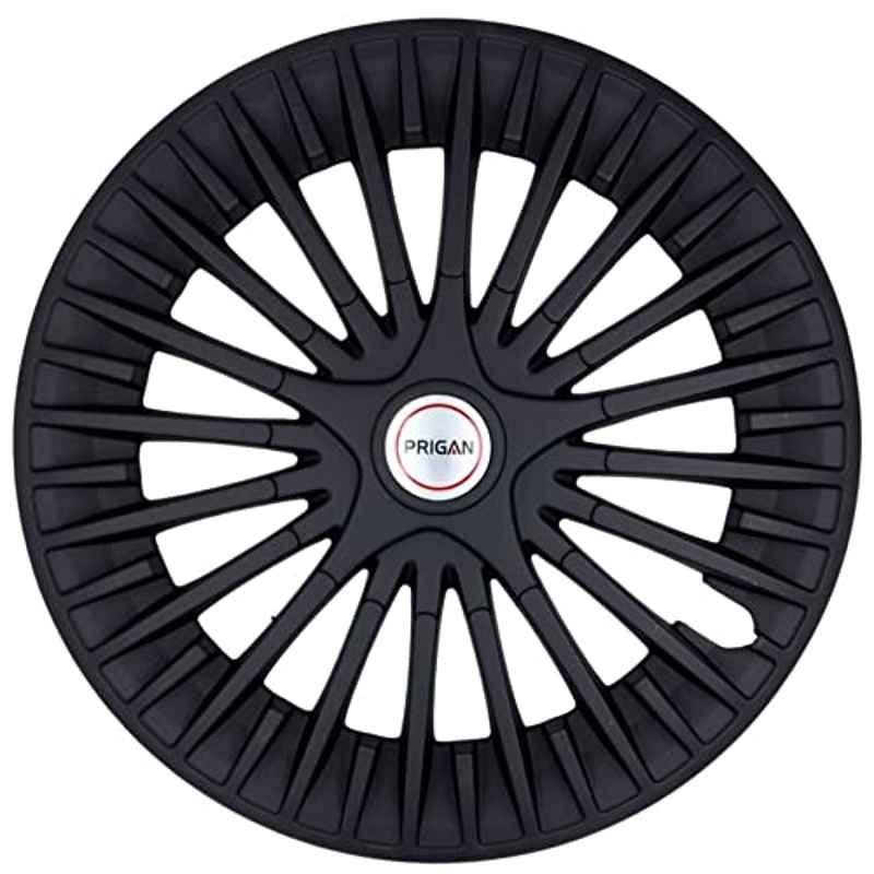 Prigan 4 Pcs 15 inch Polypropylene Matt Black Press Fitting Car Wheel Cover Set for Mahindra Bolero