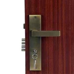Handle Waala LB10001 10 inch 60mm Stainless Steel Antique Brass Finish Cylindrical Plate Both Side Key Mortise Door Lock Set