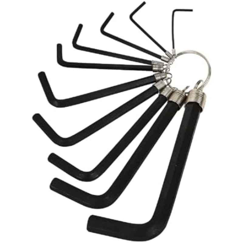 VTOOLS 10 Pcs 1.5-10mm CrV Black Folding Allen Hex Key Set, VT2242