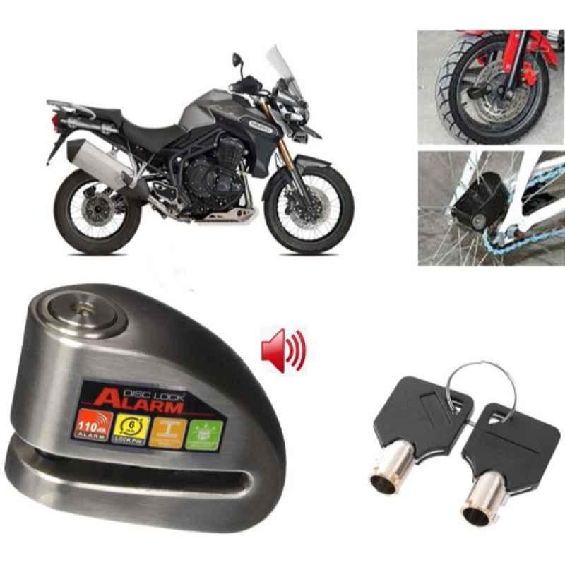 Auto Pearl Steel Black Anti-Theft Alarm Disc Brake Lock for Tiger 800, Lock_643