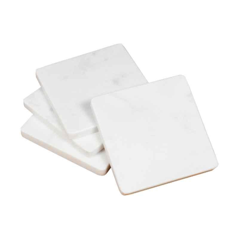 AVA Designz 6 Pcs Marble White Square Coasters Set