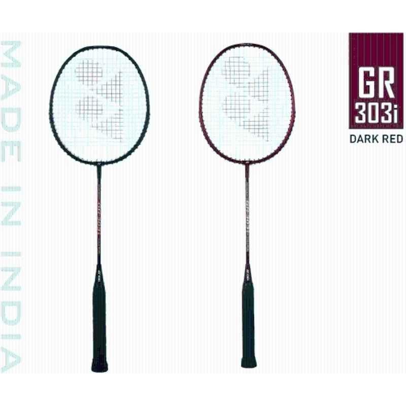 Yonex GR 303i 88g Black & Red Strung Badminton Racquet (Pack of 2)
