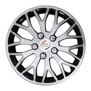 Auto Pearl 4 Pcs 13 inch ABS Silver & Black Car Wheel Cover Set for All Cars
