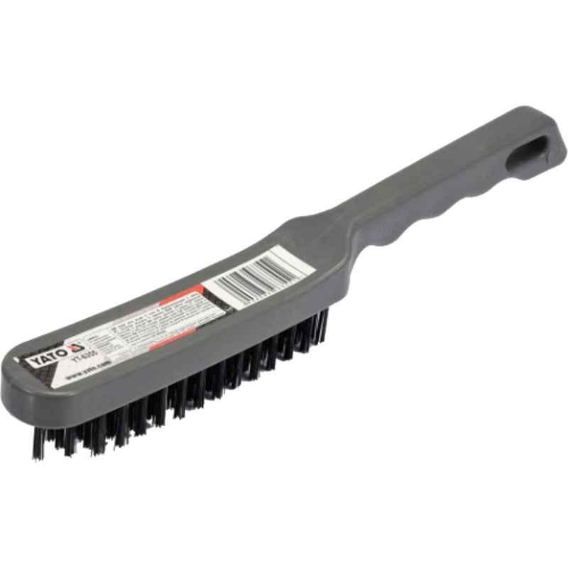 Yato 5 Rows Galvanized Steel Wire Brush with Plastic Handle, YT-6355