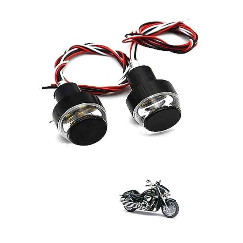 Kozdiko 2 Pcs Dual Colour Motorcycle LED Indicator Turn Signal Handle Bar Light Set for Maruti Suzuki Intruder