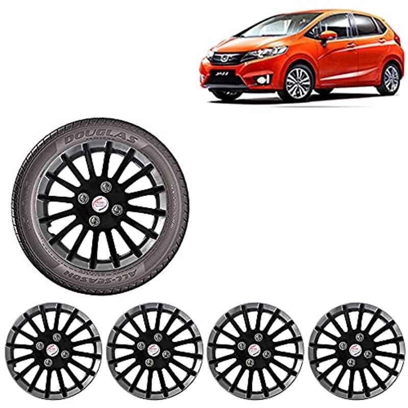 Auto Pearl 4 Pcs 15 inch ABS Black Car Wheel Cover Set for Honda Jazz2015 S&V