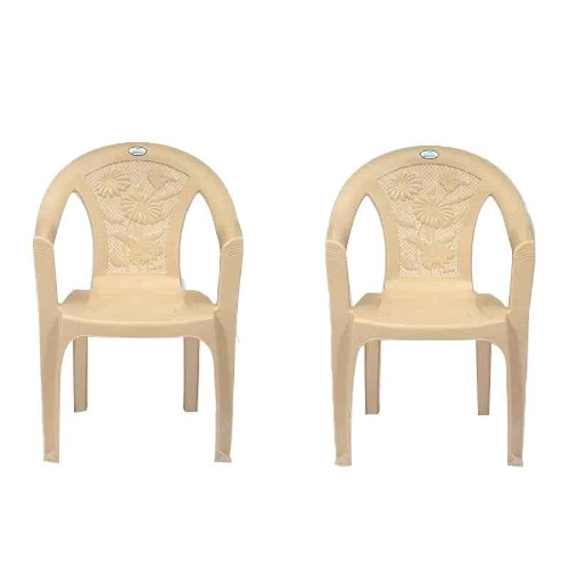 Buy Nilkamal 2060 MBG Plastic Beige Outdoor Chair Pack of 2