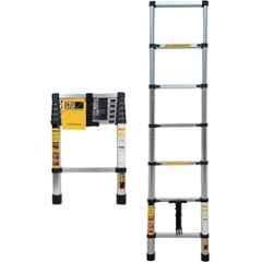 Pro Step 7 Step 6.5ft Aluminium Silver Foldable Telescopic Ladder with 2 Years Warranty, PSTL2-01