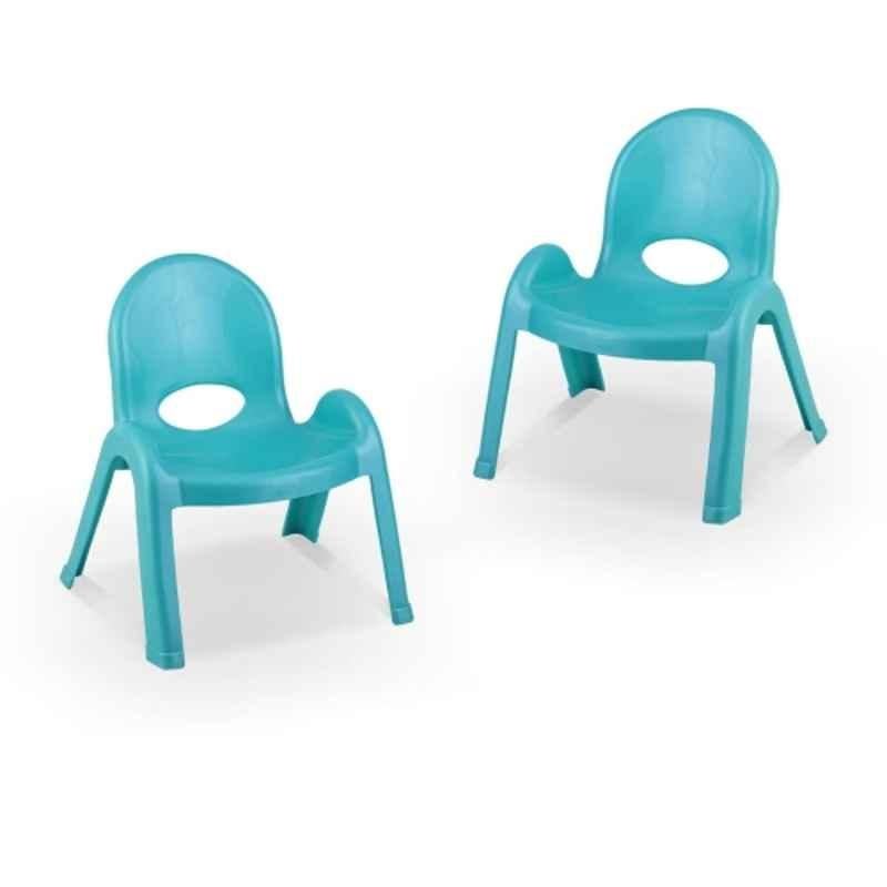 Maharaja Tommy 390x370x470mm Plastic Pearl Green Stackable School Chair for Kids (Pack of 2)