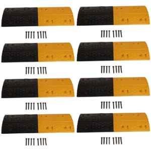 Ladwa 8m 50mm Rubber Black & Yellow High Visibility Road Hump Safety Speed Breaker, LSI-RRH50MM-P8